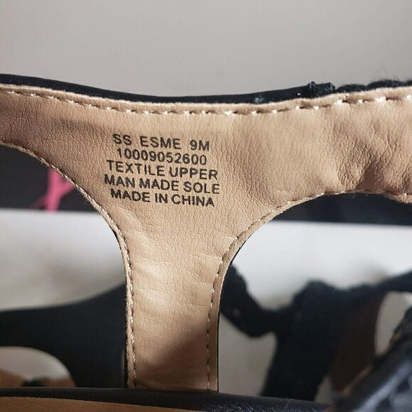 Sun Stone Womens Black Crochet Open Toe Espadrille Wedge Sandals Sz 9 9.5 8.5 10 - Picture 10 of 11